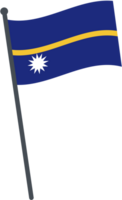 Nauru flag waving on pole. national flag pole transparent. png