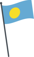 Palau bandeira acenando em pólo. nacional bandeira pólo transparente. png