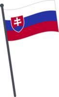 Slovakia flag waving on pole. national flag pole transparent. png