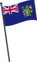 Pitcairn Islands flag waving on pole. national flag pole transparent. png