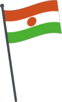 Niger Flagge winken auf Pole. National Flagge Pole transparent. png