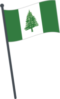 Norfolk Island flag waving on pole. national flag pole transparent. png