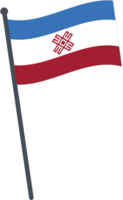 Mari flag waving on pole. national flag pole transparent. png