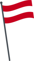 austria flag waving on pole. national flag pole transparent. png