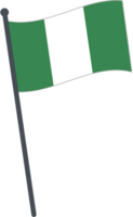 Nigeria flag waving on pole. national flag pole transparent. png