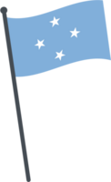 Mikronesien Flagge winken auf Pole. National Flagge Pole transparent. png