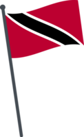 Trinidad and Tobago flag waving on pole. national flag pole transparent. png