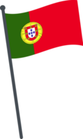 Portugal bandera ondulación en polo. nacional bandera polo transparente. png