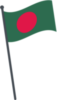 Bangladesch Flagge winken auf Pole. National Flagge Pole transparent. png