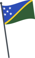 Salomón islas bandera ondulación en polo. nacional bandera polo transparente. png