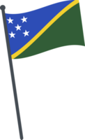 Solomon Islands flag waving on pole. national flag pole transparent. png