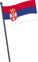 Serbien Flagge winken auf Pole. National Flagge Pole transparent. png