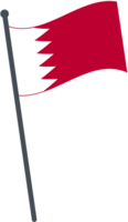 bahrain flag waving on pole. national flag pole transparent. png