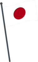 Japan flag waving on pole. national flag pole transparent. png