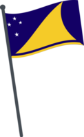 Tokelau bandeira acenando em pólo. nacional bandeira pólo transparente. png