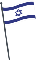 Israel bandera ondulación en polo. nacional bandera polo transparente. png