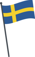 Schweden Flagge winken auf Pole. National Flagge Pole transparent. png