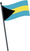 Bahamas Flagge winken auf Pole. National Flagge Pole transparent. png