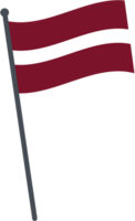 Lettland Flagge winken auf Pole. National Flagge Pole transparent. png