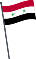 Syria flag waving on pole. national flag pole transparent. png