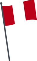 Peru flag waving on pole. national flag pole transparent. png
