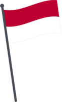 Indonesia flag waving on pole. national flag pole transparent. png