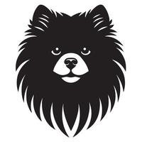 perro cara ilustración - un orgulloso pomeranio perro cara logo concepto diseño vector