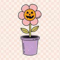 Halloween Pumpkin Flower vector