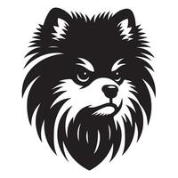 perro cara ilustración - un popa pomeranio perro cara logo concepto diseño vector