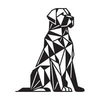 Polygonal Dog Outline - Geometric Chesapeake Bay Retriever Dog illustration in black and white vector