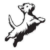 Westie Dog - West Highland White Terrier Mid Air Jump illustration vector