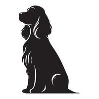 cocker spaniel - un digno cocker spaniel cara ilustración en negro y blanco vector