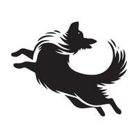 illustration of A Border Collie Spinning or turning quickly during play vector
