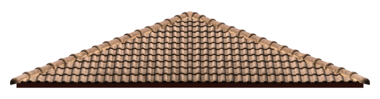 Mockup hip roof brown tile pattern png