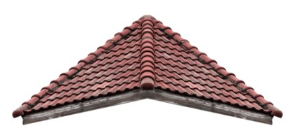 Old hip roof red tile pattern png