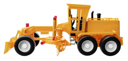 Mock up toy yellow bulldozer png