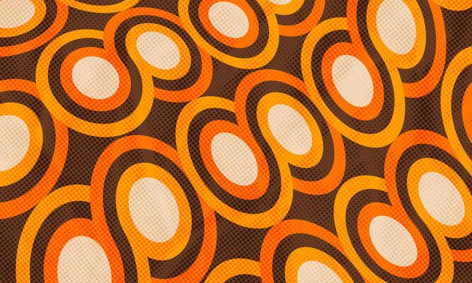Abstract Vintage Retro 60s 70s Aesthetic Circle Shapes Pattern Background Dotted Color Halftone Print Texture