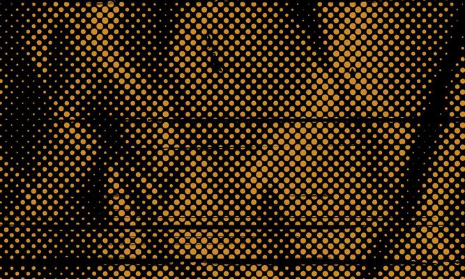 Abstract Distressed Rough Yellow Dotted Halftone Retro Paper Spilled Ink Print Texture Filter with Dark Background