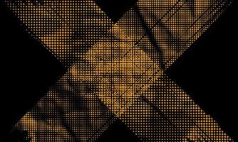 Abstract Rough Yellow Dotted Halftone Retro Paper Spilled Ink Print X Cross Texture Filter with Dark Background vector