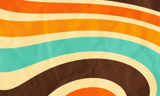Abstract Vintage Retro 60s 70s Aesthetic Dotted Color Halftone Print Pattern Funky Background