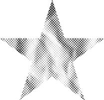 Grunge Halftone Textured Star Collage Paper Cut Out Icon Background vector
