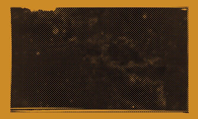 Dark Grunge Gritty Halftone Pattern Yellow Dots on Black Background Distressed Spilled Ink Frame Banner Design