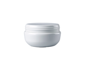 White cosmetic cream container for mockup with transparent background png