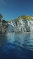 panoramic view of nice rocky huge cliff and sea video