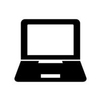 ordenador portátil silueta icono con panel táctil. vector
