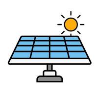 plano diseño fotovoltaica icono. vector