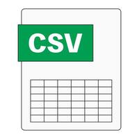 CSV extension icon. CSV file icon. vector