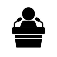 Silhouette icon of an interview or speech. vector