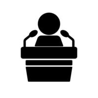 Silhouette icon of an interview or speech. vector