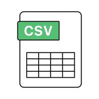 csv archivo icono. hoja de cálculo o base de datos. vector